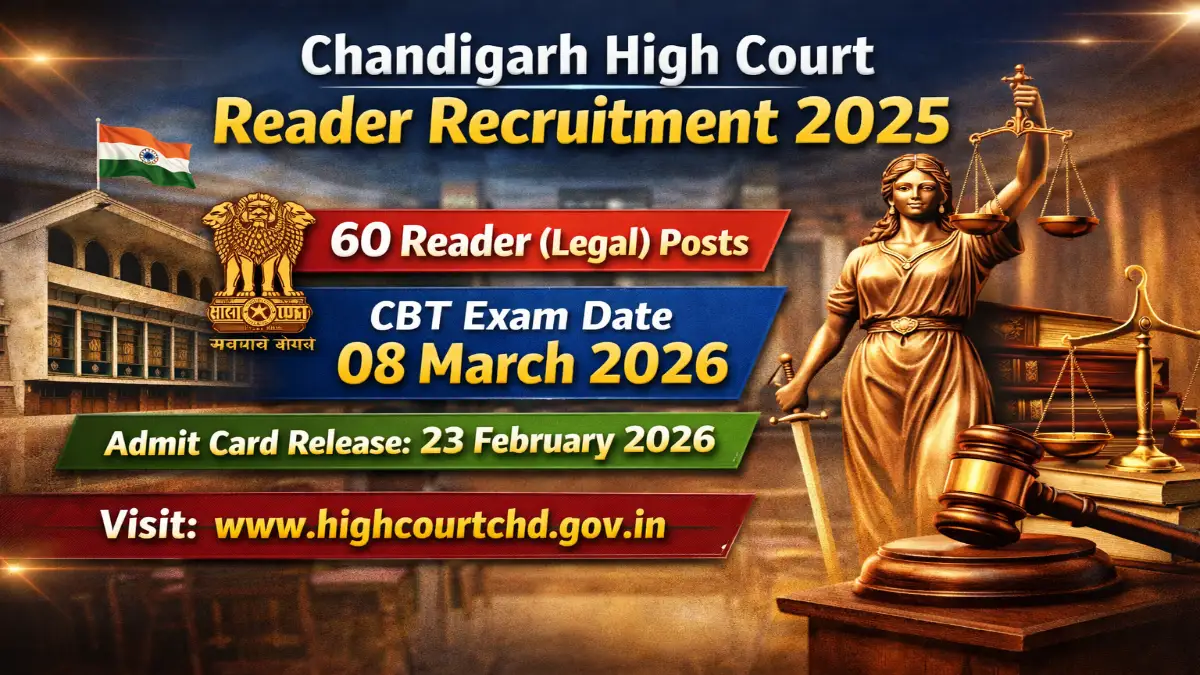 Chandigarh High Court Reader (Legal)  Exam Date