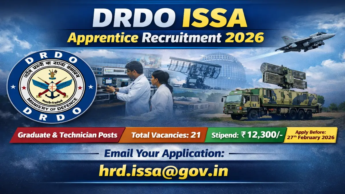 DRDO ISSA Apprentice Recruitment