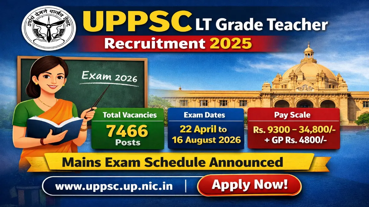 UPPSC LT Grade Teacher Mains Exam Date